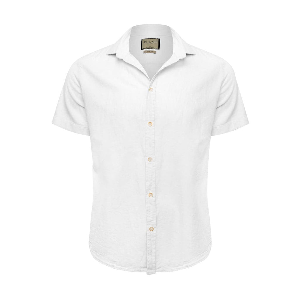 Linen Short Sleeve Shirt - Ocean